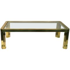 Monumental Springer Style Brass Coffee Table by Pierre Cardin