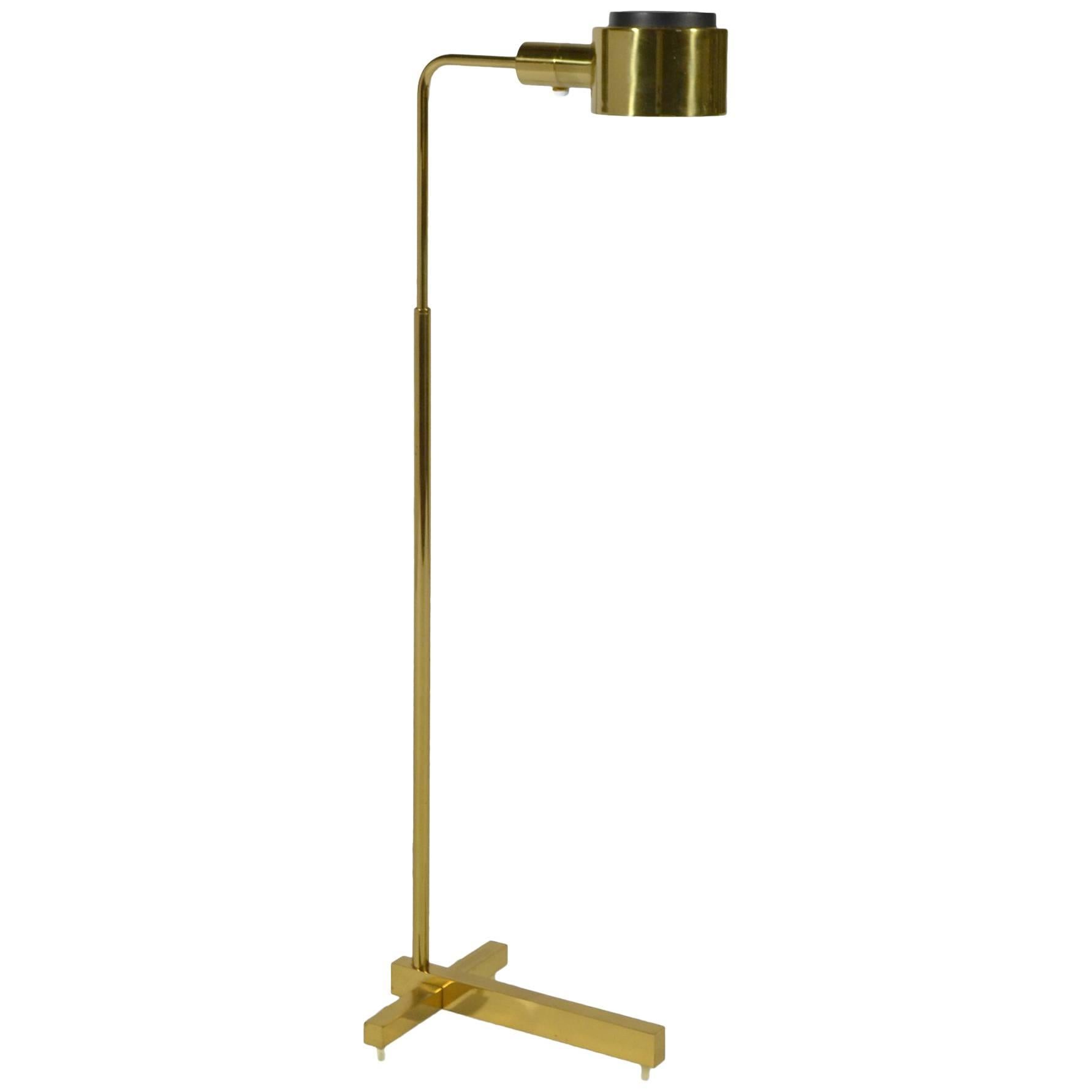 Casella Adjustable Pharmacy Floor Lamp in Brass