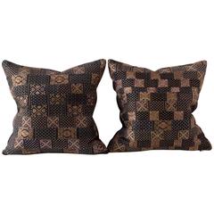 Graphic Huang Ping Miao Cushion, Butterfly Motifs, Gold and Black