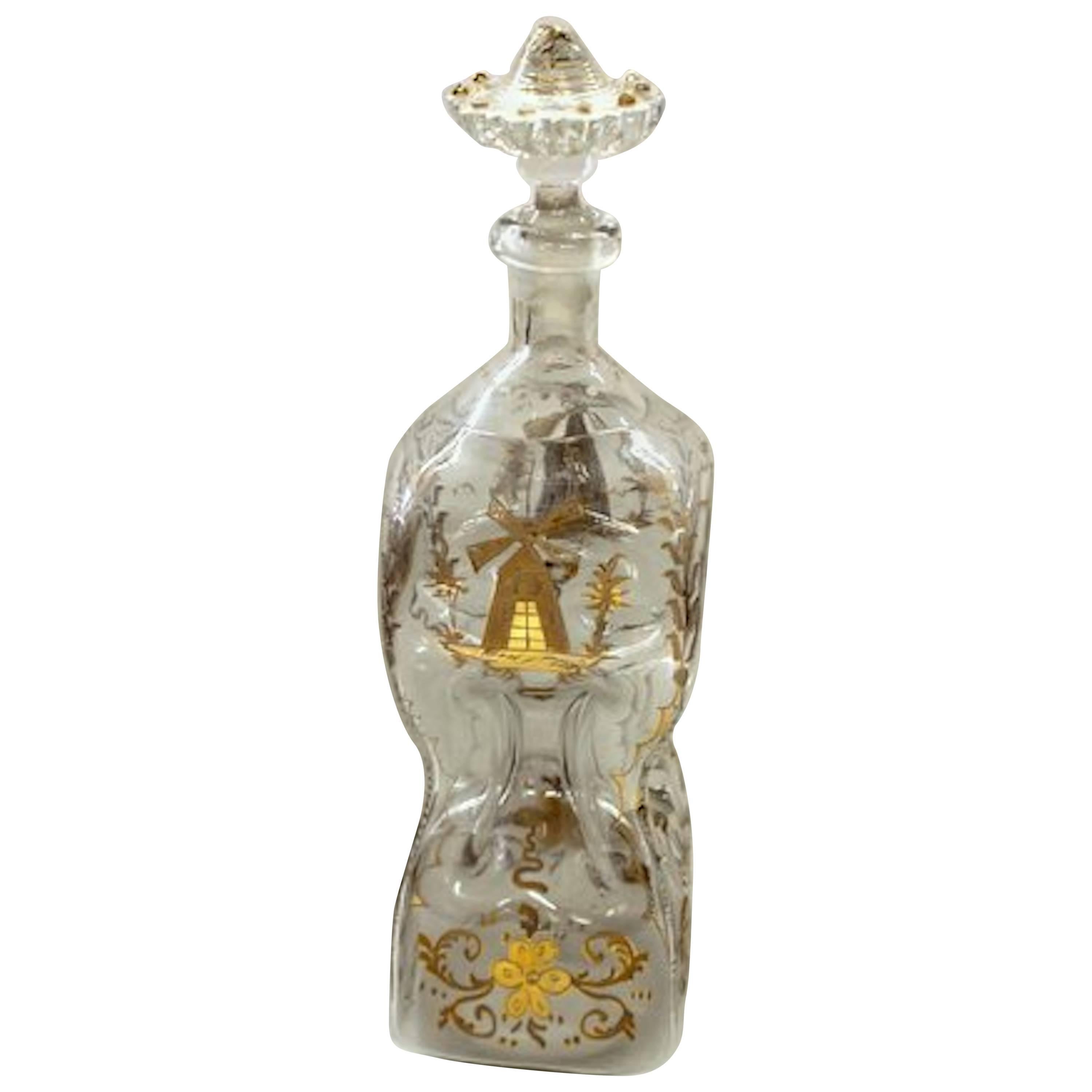 Medieval Glass Kuttrolf Decanter