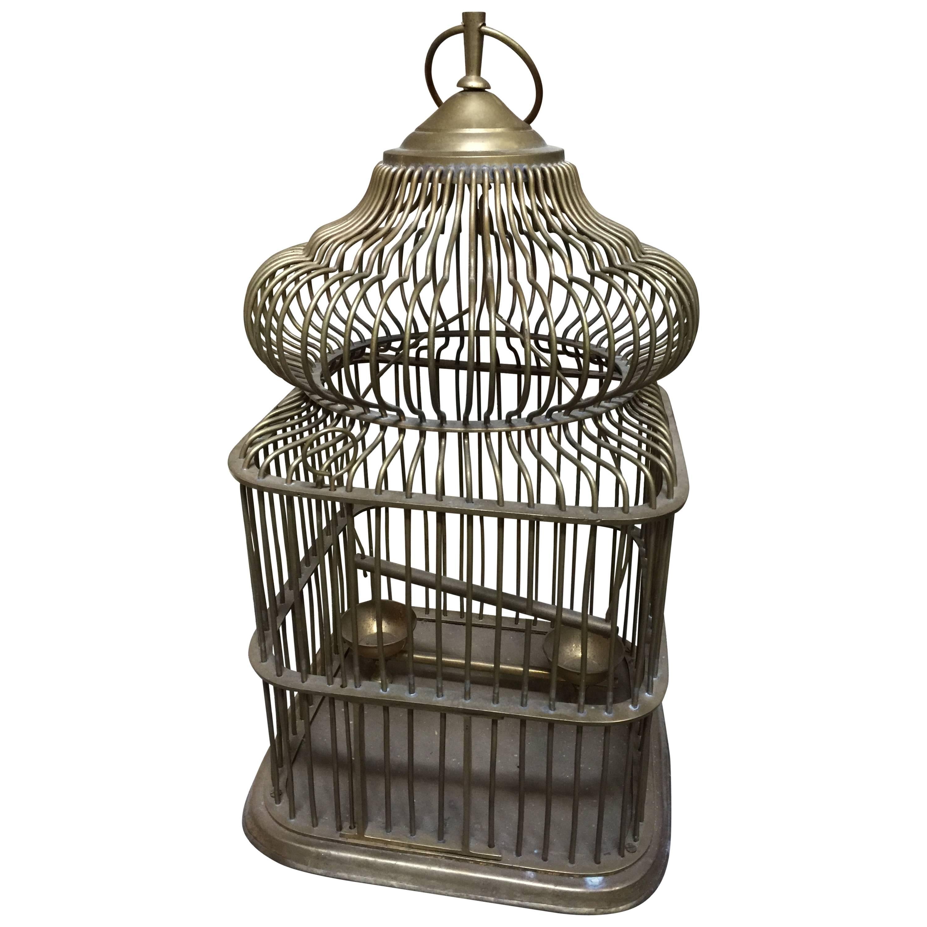 Antique Solid Brass Bird Cage