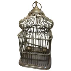 Vintage Solid Brass Bird Cage