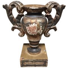 19th Century Silver Leaf Wooden Urn Fragments