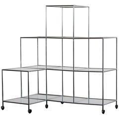 Poul Cadovius "Absracta" Chrome and Glass Shelving Unit 12