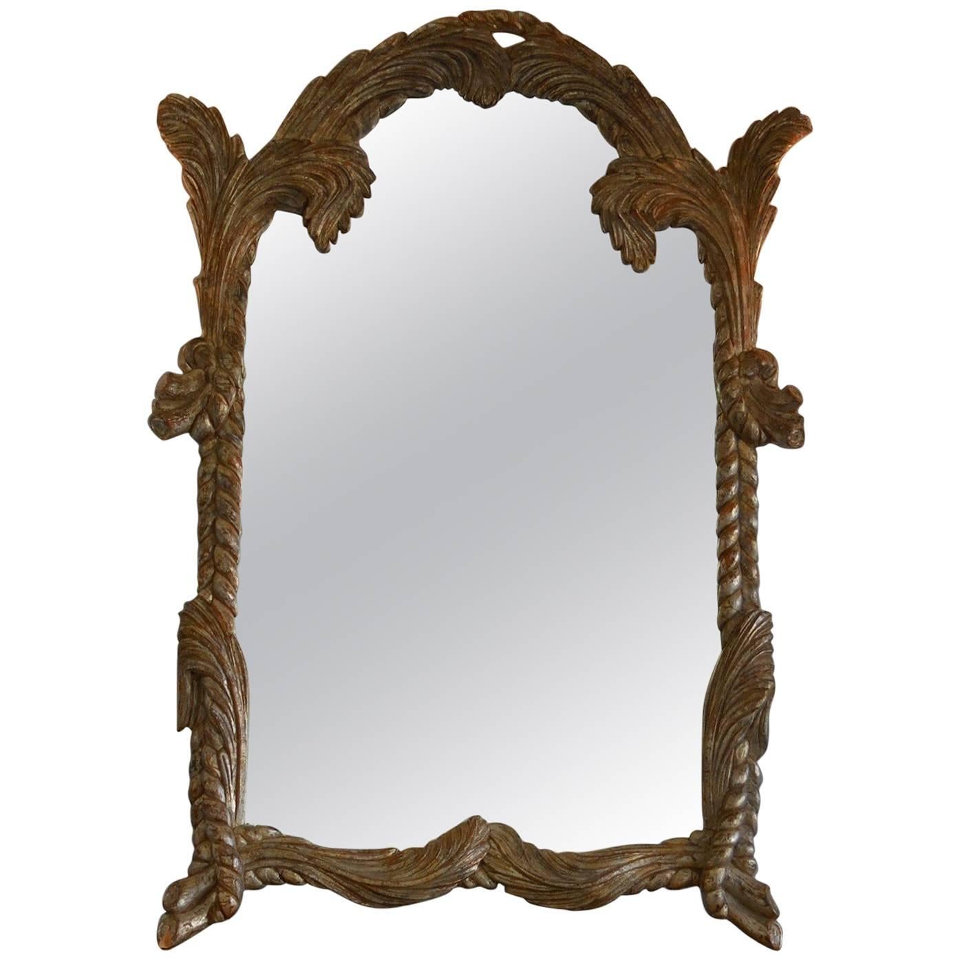 Large Silver Gilt Carved Wood Mirror by Labarge