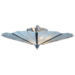 Monumental, circa 1960 Stainless Steel and Glass Chandelier 3