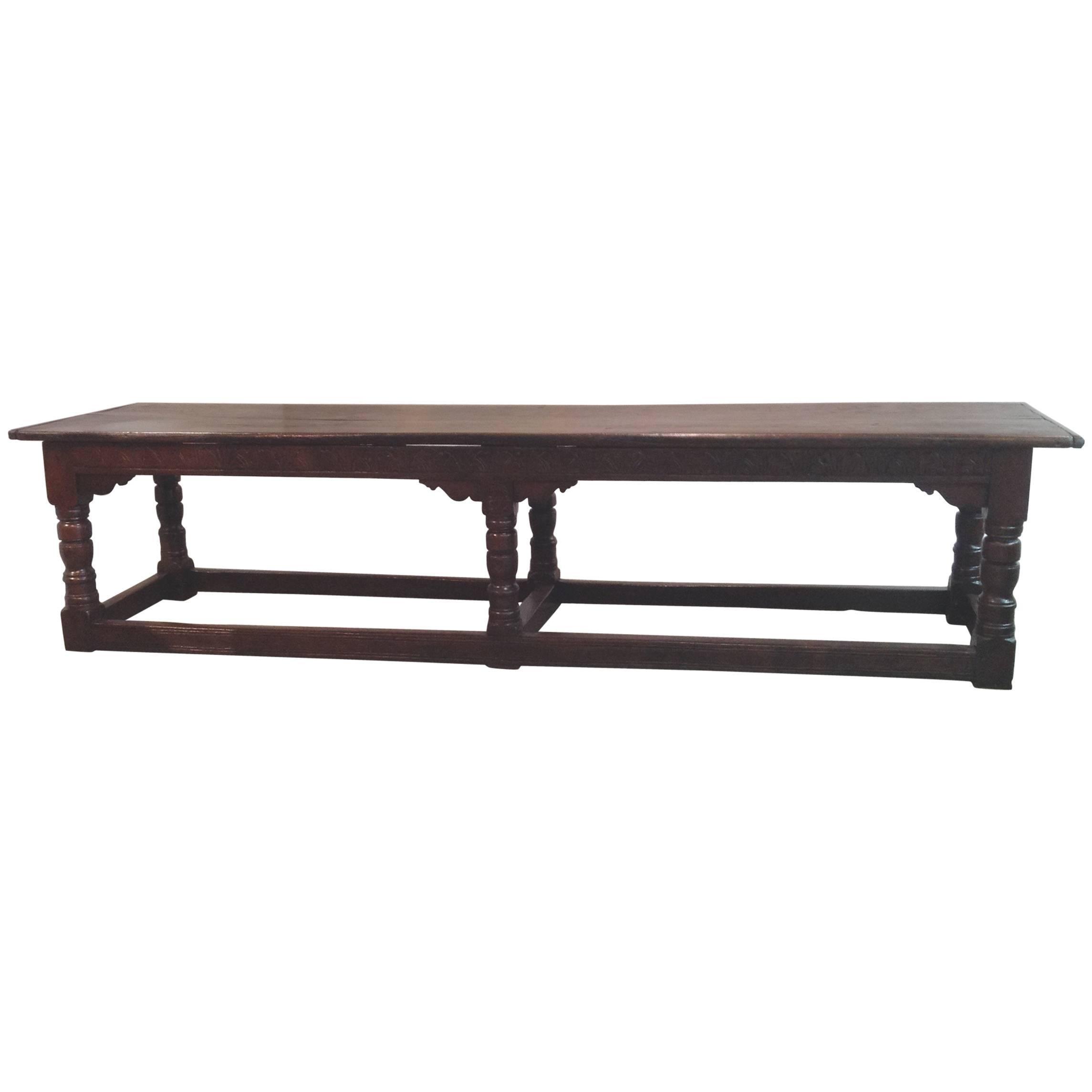 Antique English Refectory Table For Sale