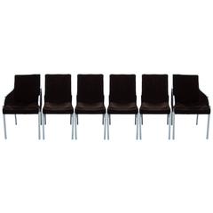 Set of Six Chrome Dining Chairs by Dillingham in the style of Milo Baughman