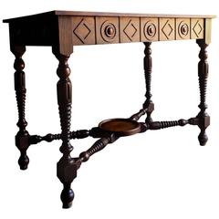 Beautiful Antique Style Hall Table Oak Side Table