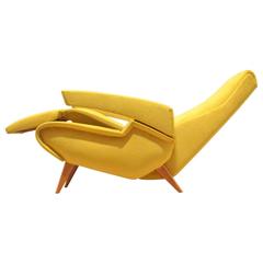 1940s Futuristic Textile Easy Chair / Daybed in Augusto Romano Manner