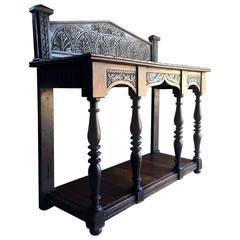 Antique 19th Century Carved Oak Buffet Sideboard