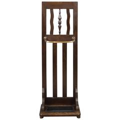 Antique Stick Stand, Edwardian Oak Hall Valet, circa 1910