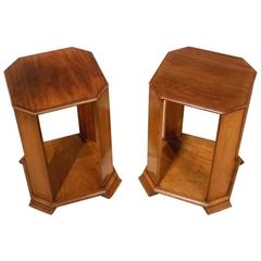 Good Pair of Teak Art Deco Period Colonial Side Tables