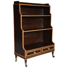 Early 19th Century Regency Simulated Rosewood Waterfall Bookcase