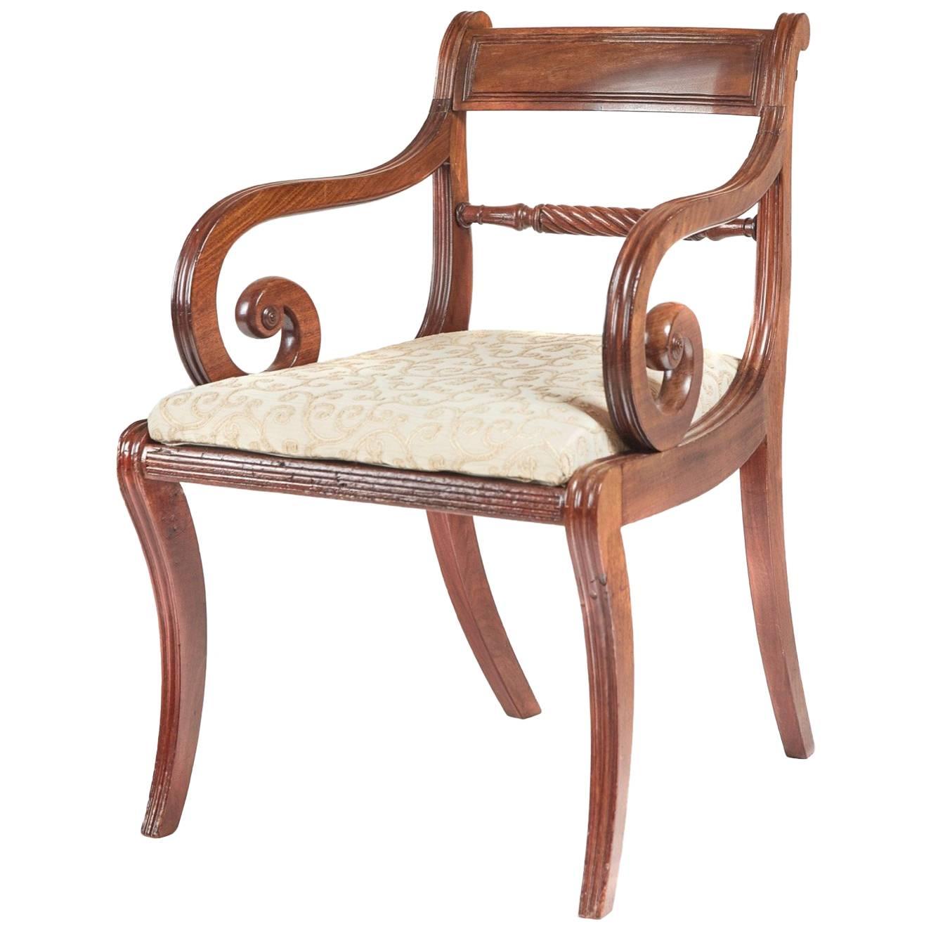Regency Sabre Leg Elbow Chair
