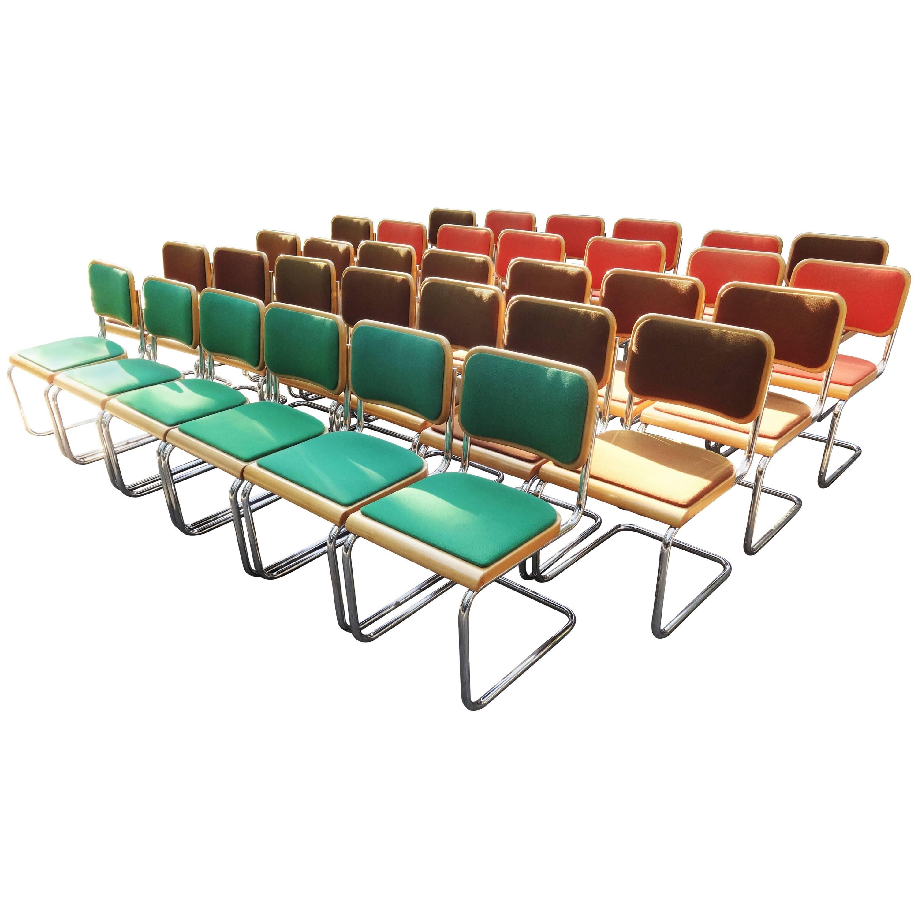 23 Multicolored Marcel Breuer "Cesca" Chairs