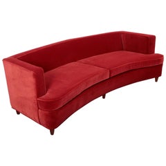 Curved Edward Wormley Sofa for Dunbar New Upholstered