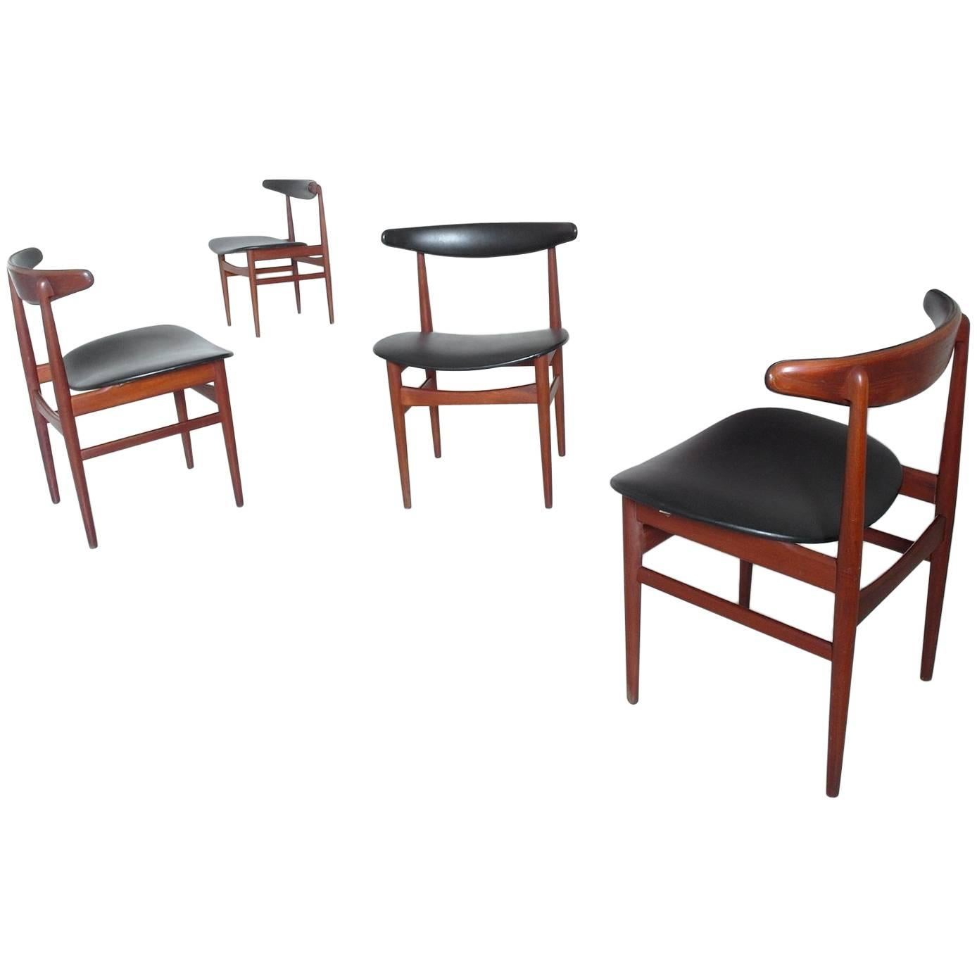 Danish Modern Dining Chair Set Attributed Poul Hundevad for Vamdrup Stolefabrik