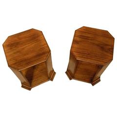 Good Pair of Teak Art Deco Period Colonial Side Tables
