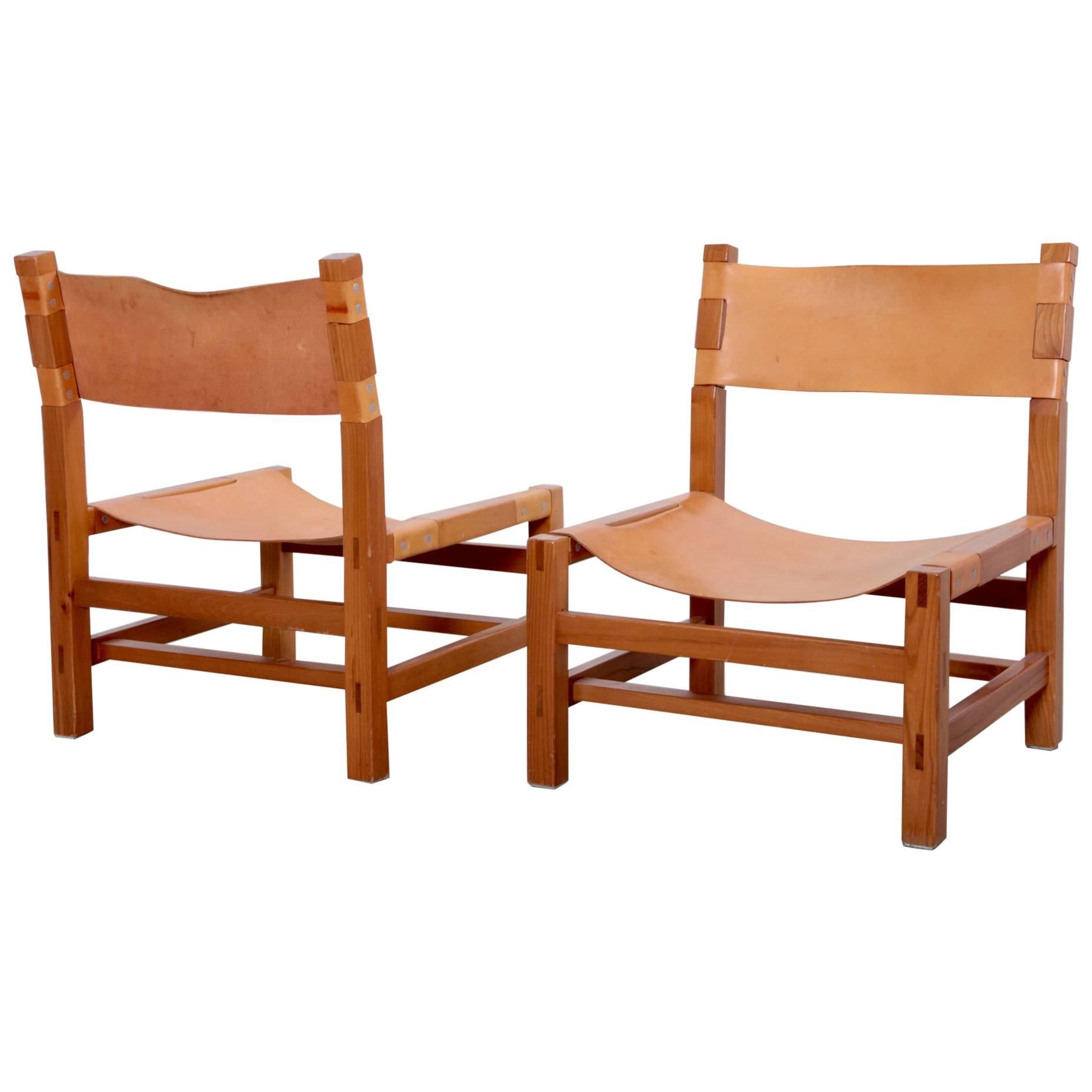 Pair of Signed Maison Regain Lounge Chairs in Original Condition, France, 1970s