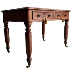 Antique Writing Table Desk Mahogany Victorian 19th Century Leather Inset