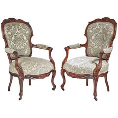 Pair of French Rosewood Armchairs