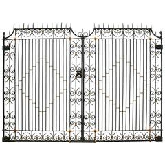 Pair of Reclaimed Wrought Iron Driveway or Entrance Gates 9