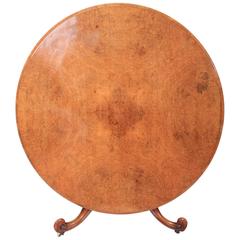 Round Burr Walnut Breakfast Dining Table