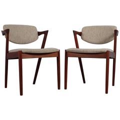 Set of Two 'Z-Chairs' in Teak by Kai Kristiansen, Model 42