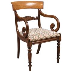 Antique Scroll Armchair, Regency Mahogany, circa 1830