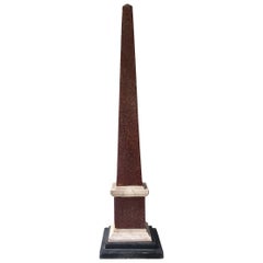 20th Century Wood Faux Porfido Obelisk