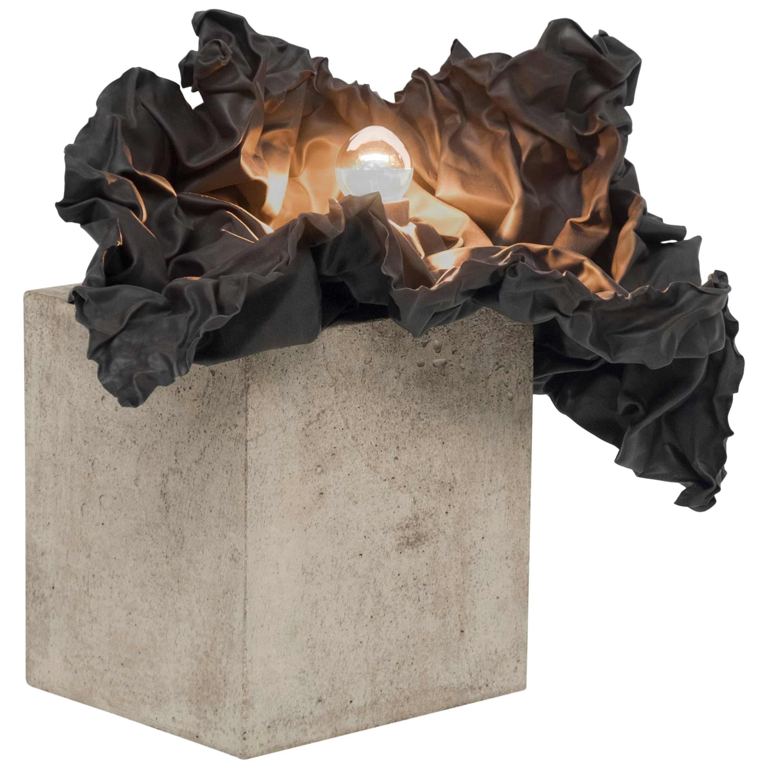 Contemporary Study in Permanence II Table Lamp, Jamesplumb in Concrete and Lead For Sale
