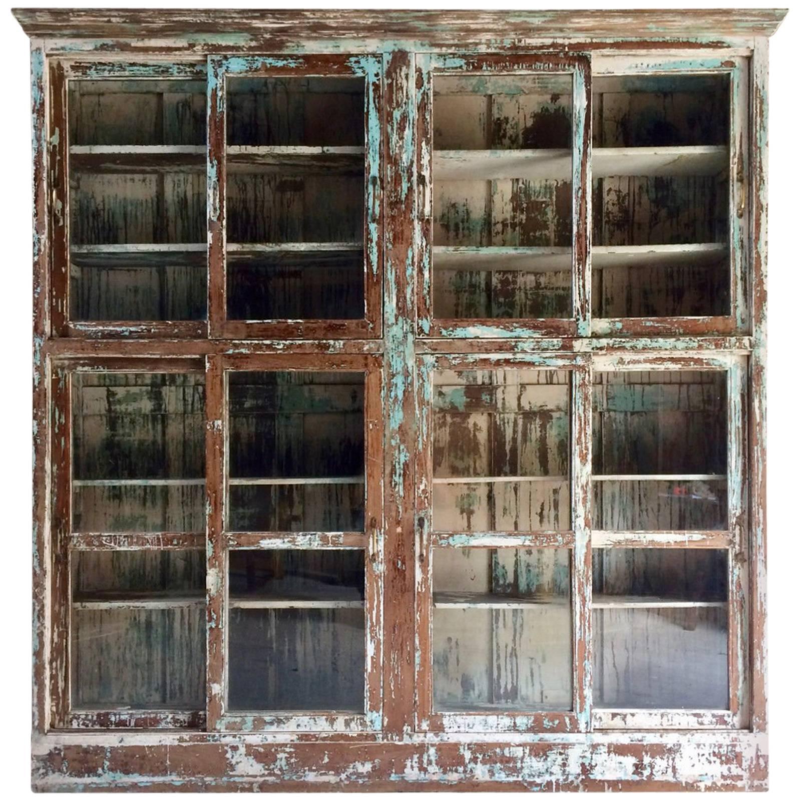 Antique French Haberdashery Display Cabinet Walnut Large, 19th Century