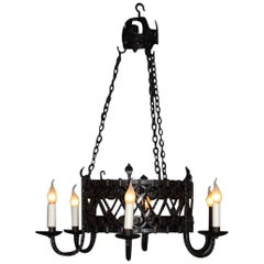 Used 19th Century Wrought Iron Chandelier