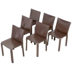 Set of Six CAB Chairs by Mario Bellini for Cassina