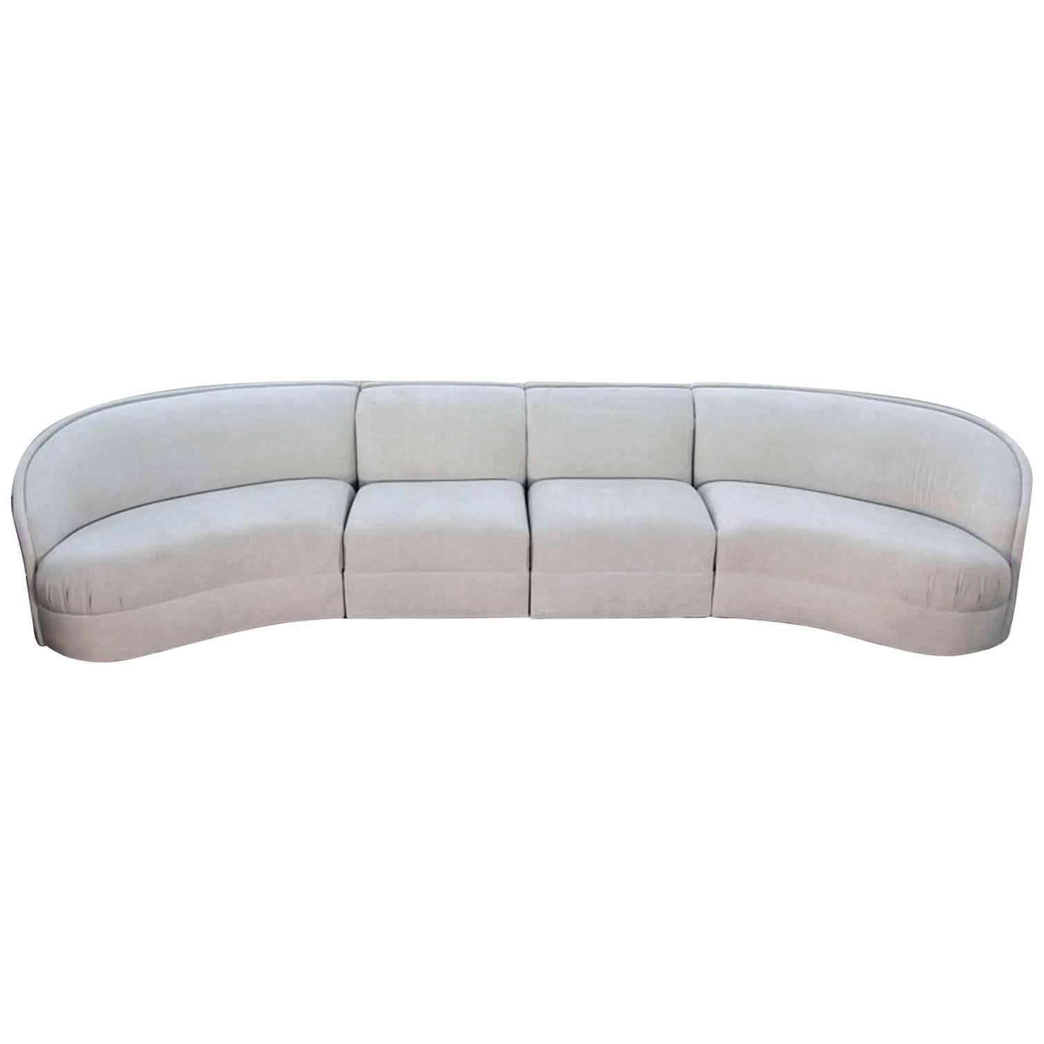 Large Curved Modern Sofa For Sale at 1stDibs