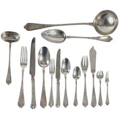French Sterling Silver Dinner Flatware Set of 119 Pieces