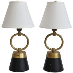 Pair of Jacques Adnet Style Vanity Lamps, 1950s, France