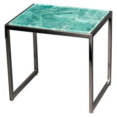 Hyaline Green Quartz Side Table by Giuliano Tincani, Made in Italy