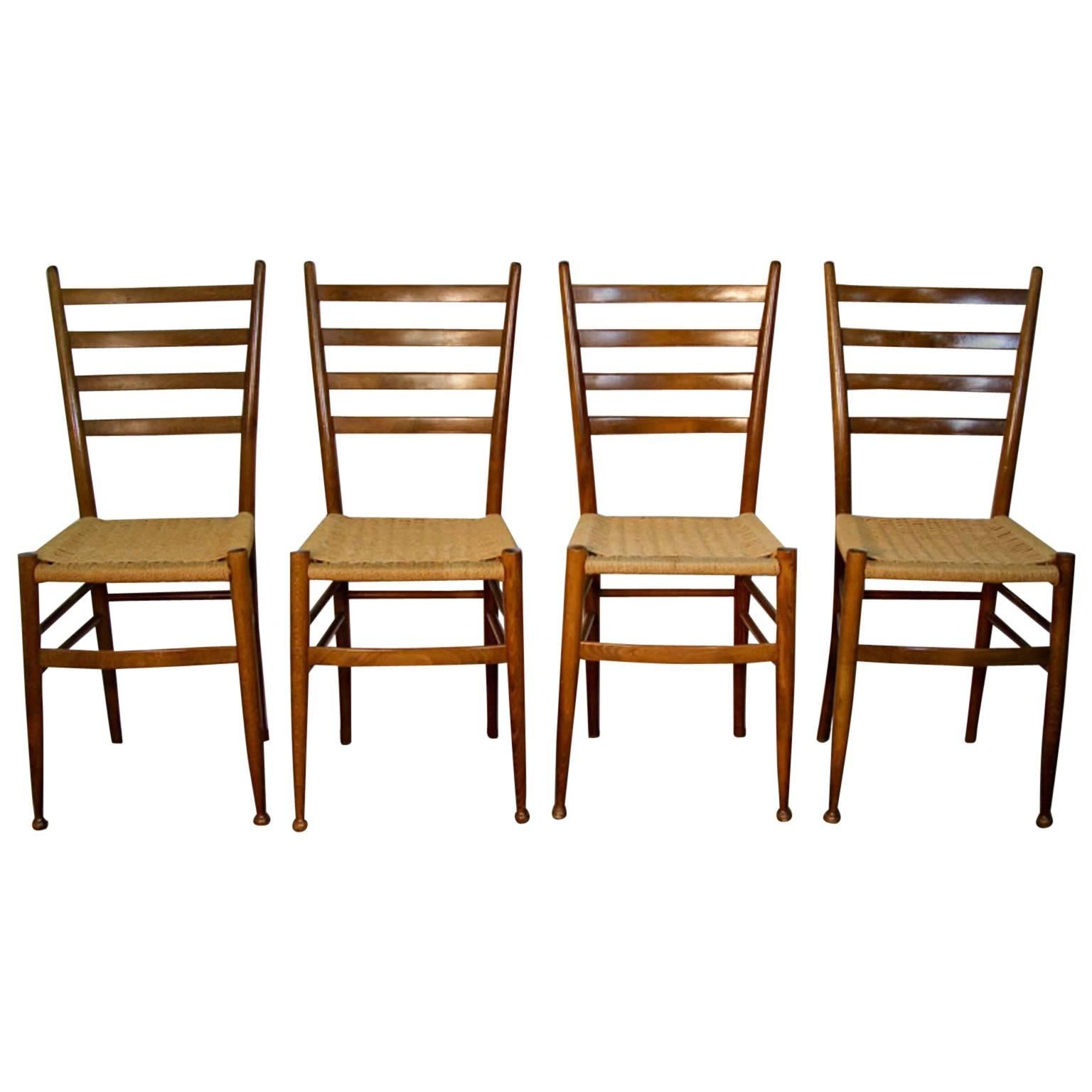 Four Mid-Century Minimal Dining Chairs
