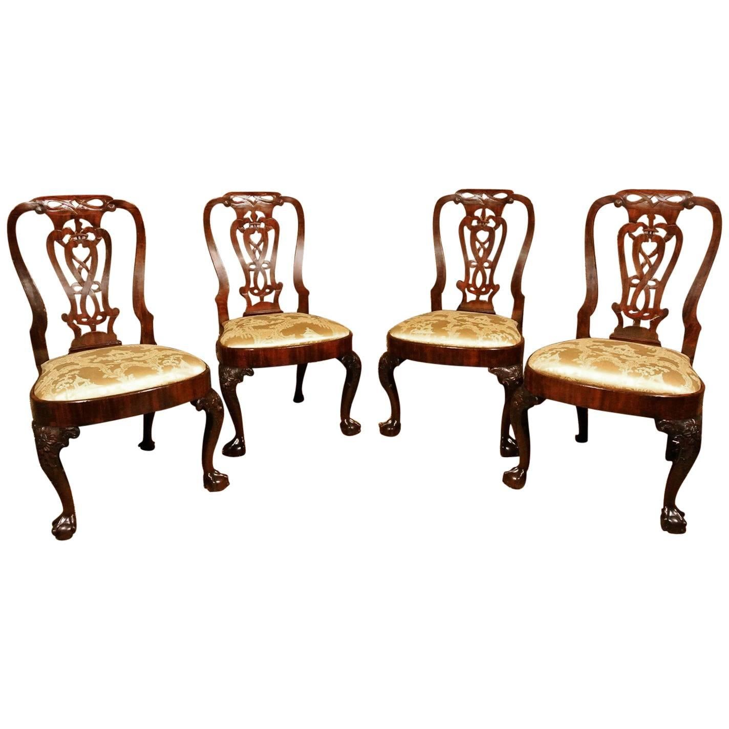Exceptional Set of George III Irish Mahogany Dining Chairs, circa 1760 For Sale