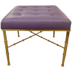 Brass Faux Bamboo Bench 6