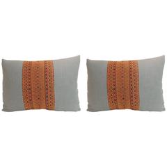 Pair of Vintage Embroidered Asian Decorative Lumbar Pillows 7