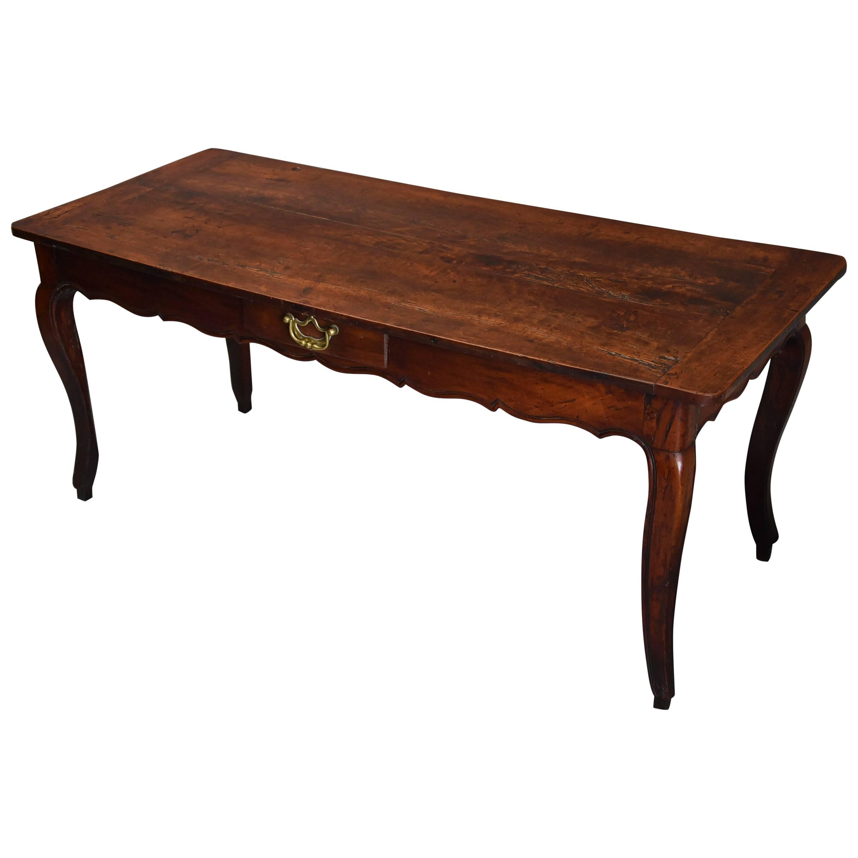 18th Century French Fruitwood 'Cherry' Farmhouse Table with Superb Patina