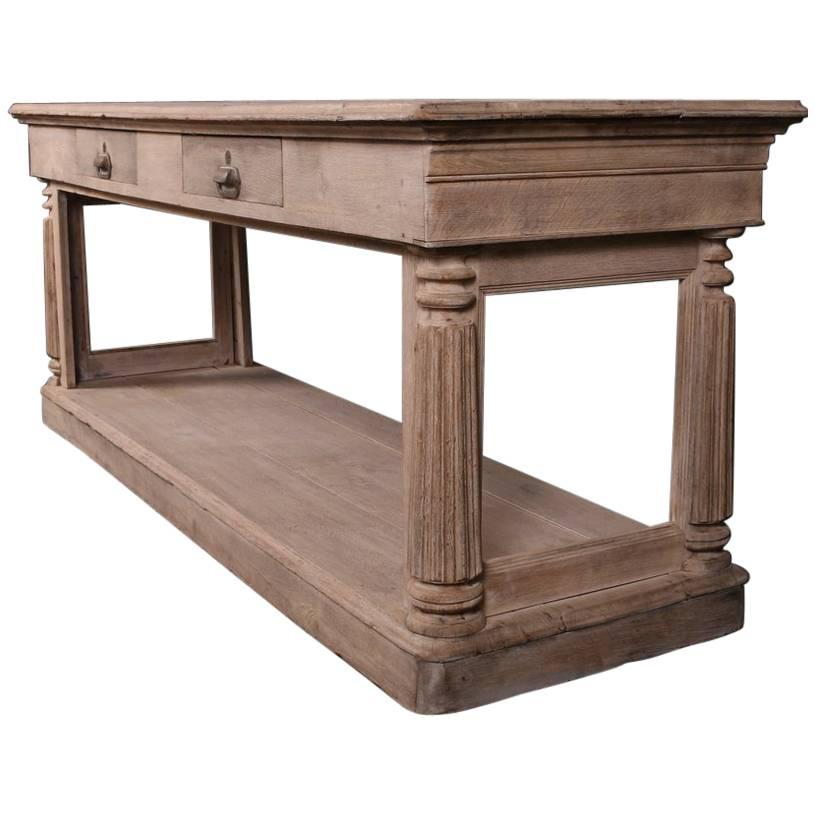 Antique French Oak Drapers Table