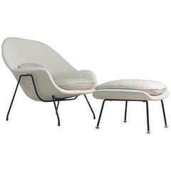 Eero Saarinen Womb Chair and Ottoman, Knoll Label