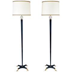 Elegant Pair of Floor Lamps by Dominique, France, 1950s 6