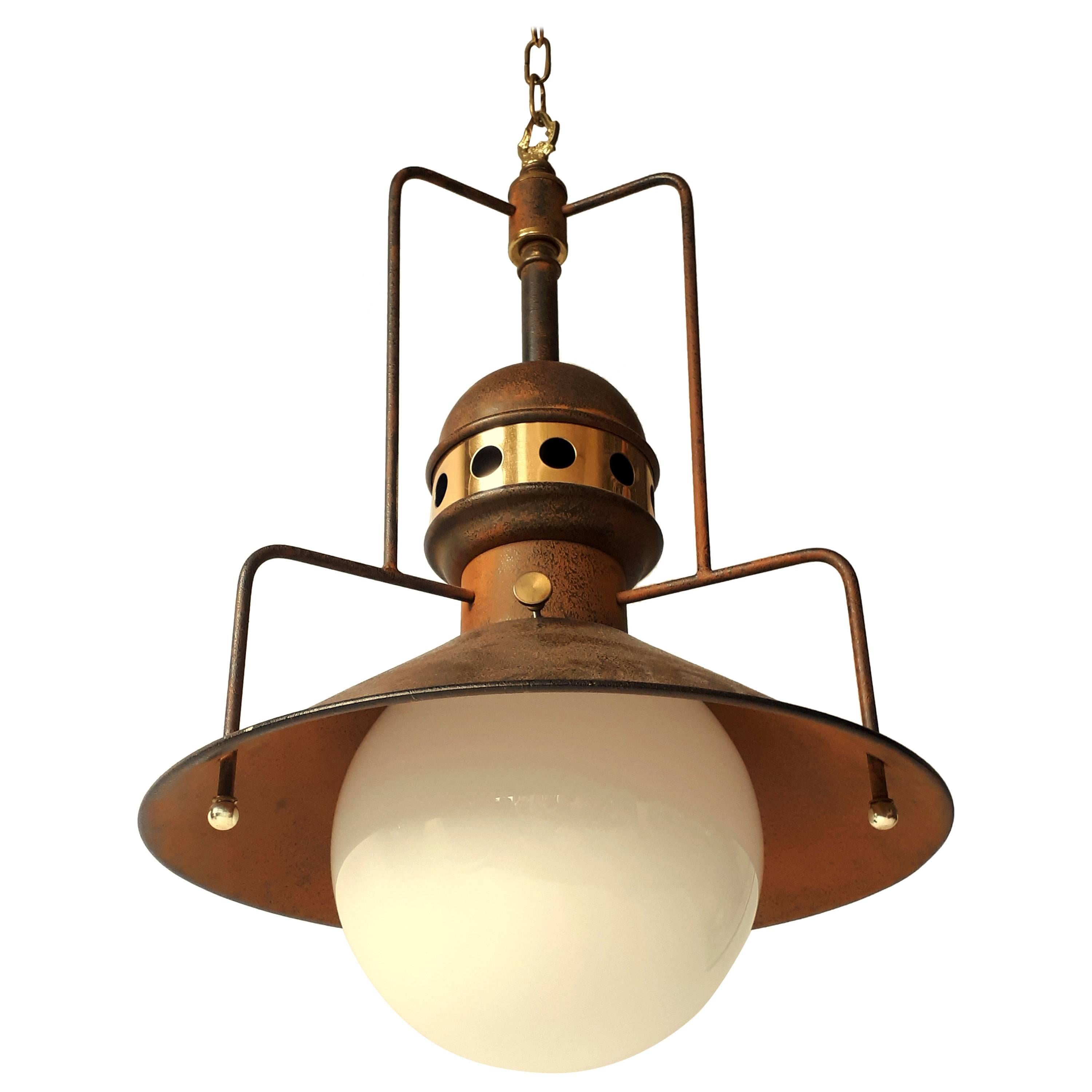 1960s Industrial Style Large Pendant , USA