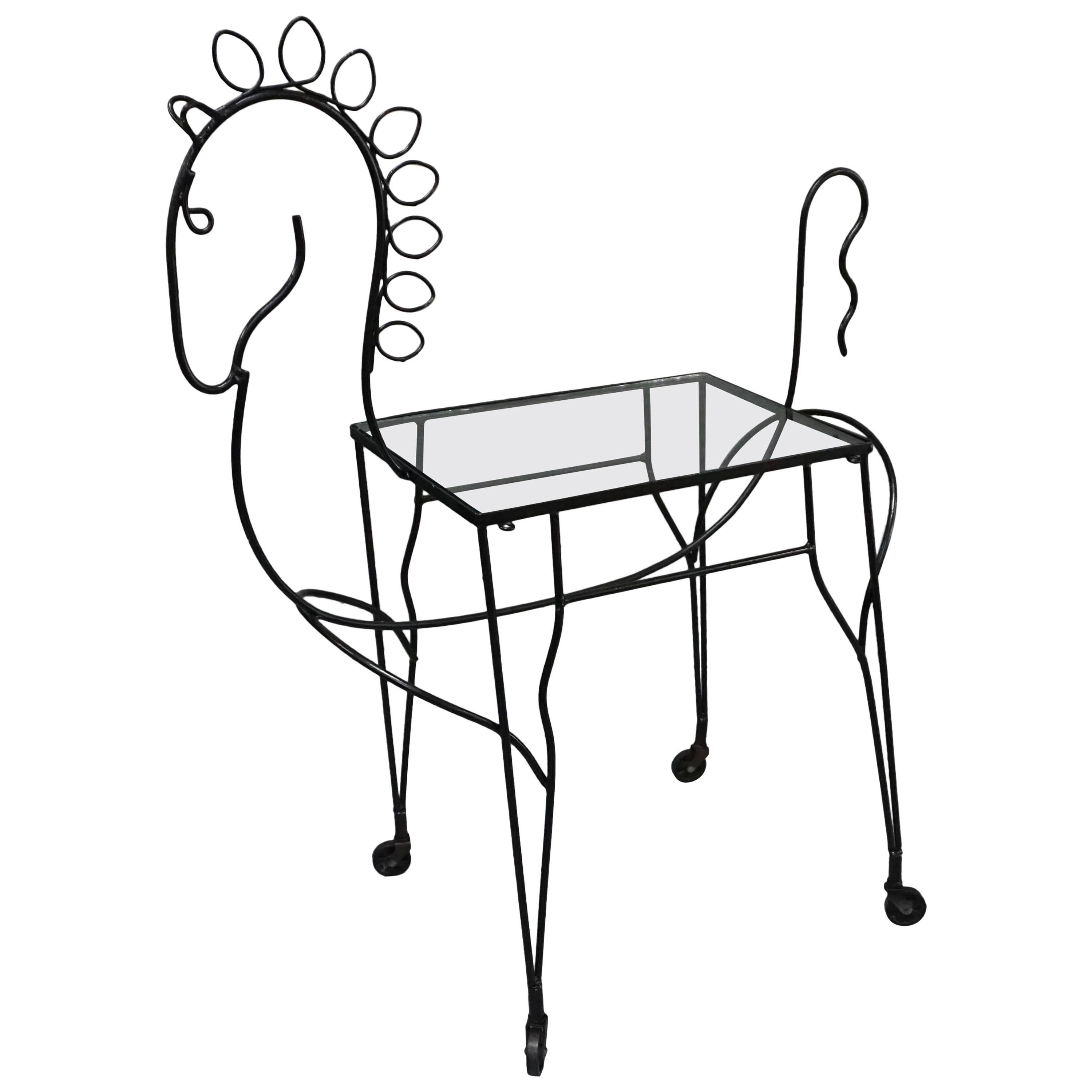 1960 Frederick Weinberg Horse Bar Cart For Sale