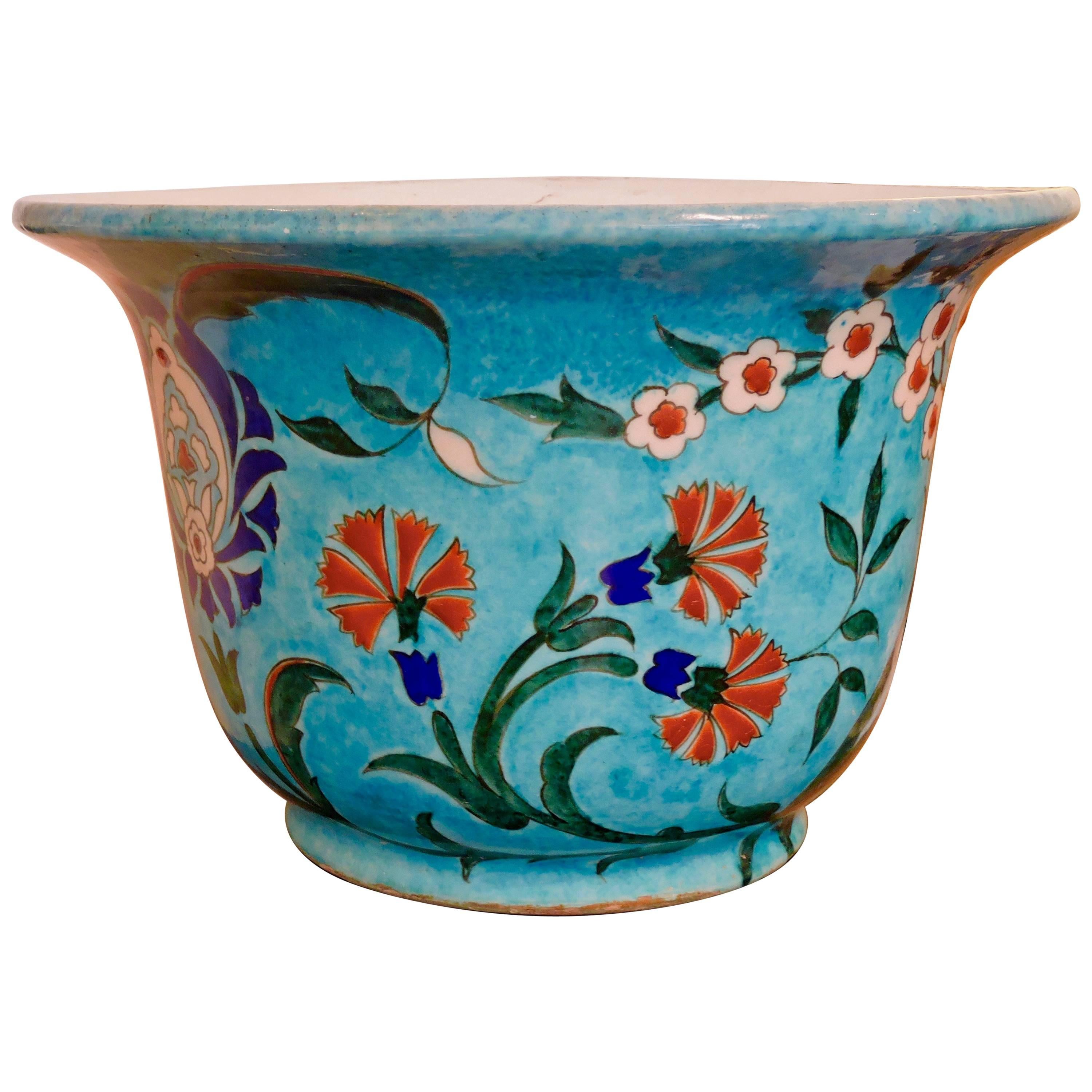 Théodore Deck Iznik Style Decoration Faience Flowerpot, circa 1880